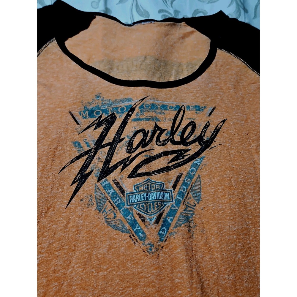 Harley Davidson Motorcycle Pensacola Florida T-Shirt Raglan Double Sided XL